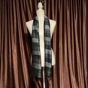 Grey/Blue/Silver Striped Scarf